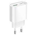 Сетевое зарядное устройство, 1 PD 20W + 1 USB 3.0 QC (C109A), HOCO, белый