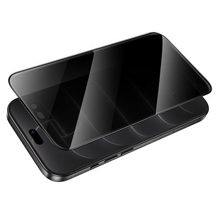 Защитное стекло для iPhone 18 Pro, G15, HOCO, Guardian shield series full-screen anti-spy tempered glass, черное