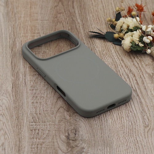 Чехол-накладка для iPhone 17 Pro, Silicon Case, магнитный (MagSafe), без лого, X-CASE, серый