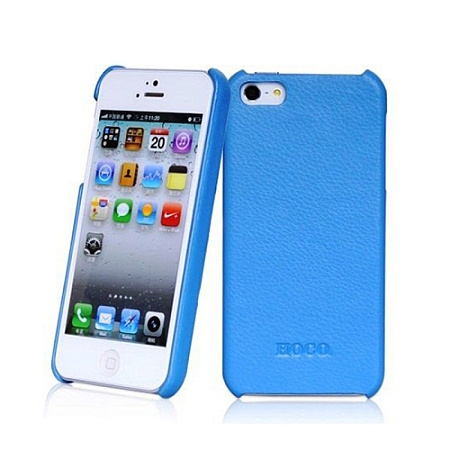 Чехол силиконовый для iPhone 5/5S/SE, чехол-накладка, HOCO, Duke, кожа, голубой
