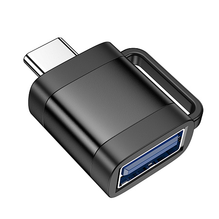 Переходник OTG Type-C на USB, UA31C, HOCO, черный