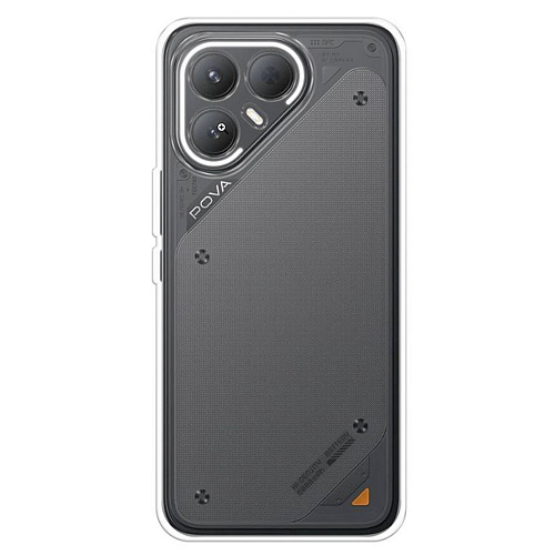 Чехол силиконовый для TECNO Pova 7 Pro (5G), с защитой камеры, X-CASE, прозрачный