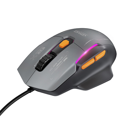 Проводная мышь игровая с RGB подсветкой, GM52, HOCO, вес 92 г, черный с серым