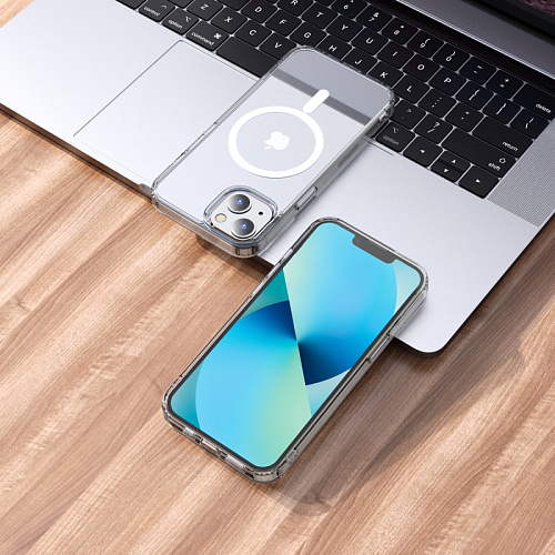 Чехол силиконовый для iPhone 14, Магнитный (MagSafe), HOCO, прозрачный