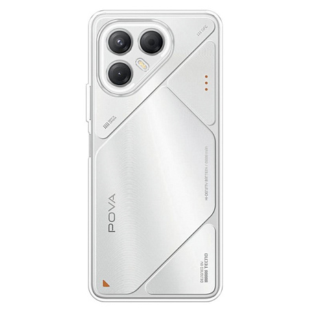 Чехол силиконовый для TECNO Pova 7 (5G), с защитой камеры, X-CASE, прозрачный