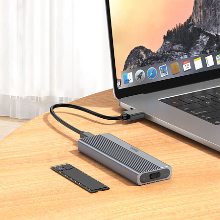 Внешний бокс для диска M.2 SSD USB 3.1/6Gbps, HB47, черный