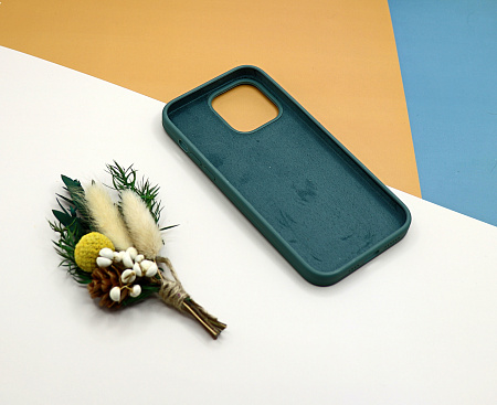 Чехол-накладка для iPhone 14 Pro Max, Silicon Case, без лого, зеленый лес