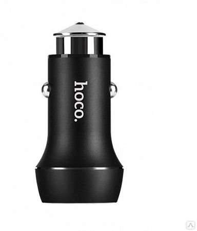 Автомобильное зарядное устройство, 2 USB 2.4A (UC204), HOCO, черный