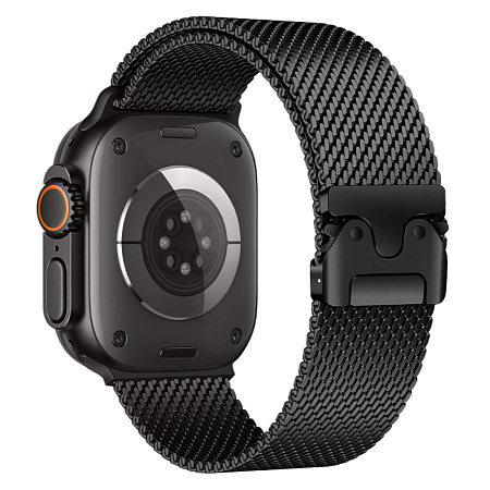 Ремешок на руку для Apple Watch 42/44/45/49 мм, HOCO, WA33, Milanese loop, застежка зонтиком, черный