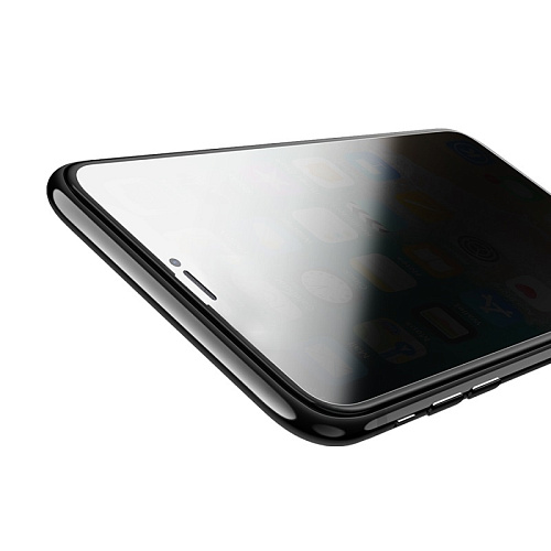 Защитное стекло на iPhone XR/11 (A13), HOCO, Shatterproof edges full screen anti-spy, черное