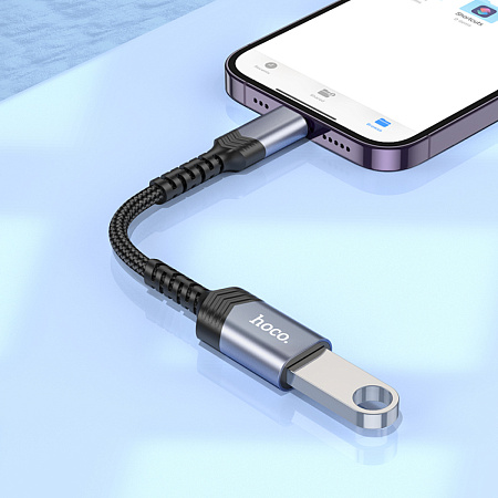 Переходник с Lightning (папа) на USB-A (мама), HOCO, UA24