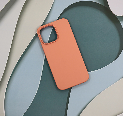 Чехол-накладка для iPhone 14 Pro Max, Silicon Case, без лого, лососевый