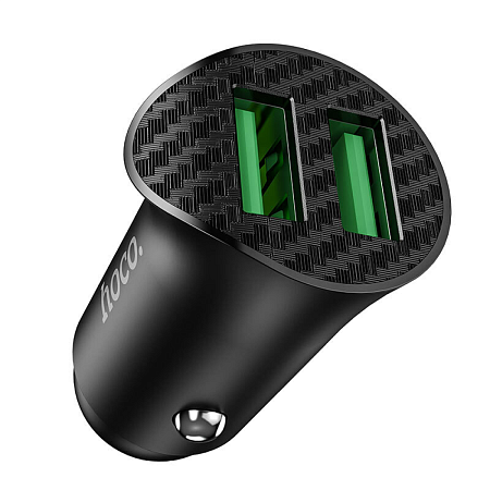 Автомобильное зарядное устройство, 2 USB 3.0 QC (Z39), 18W, HOCO, черный