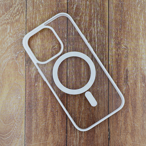 Чехол силиконовый для iPhone 14 Pro (6.1), Магнитный (MagSafe), X-CASE, белый