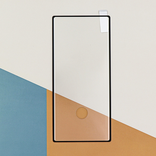 Защитное стекло на Samsung Galaxy S23 Ultra, полный клей, прозрачное с черной рамкой, X-CASE