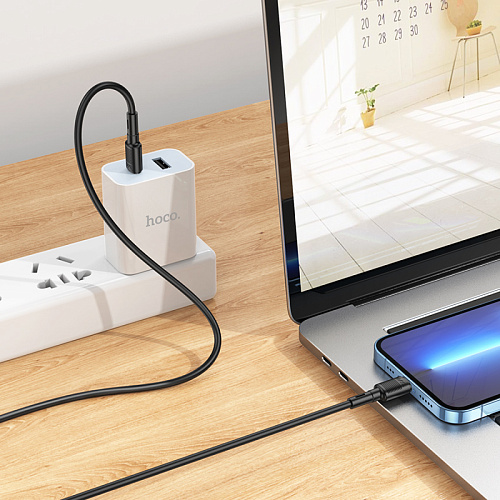 Кабель Lightning to Type-C (PD), HOCO, X83, 1м, черный