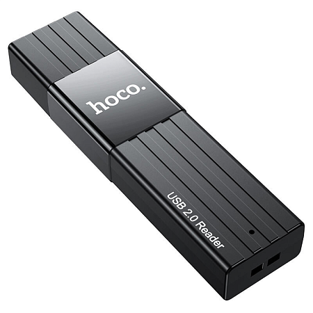 Картридер 2 в 1, USB 2.0, HB20, HOCO, поддержка TF/SD карт