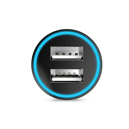 Автомобильное зарядное устройство, 2 USB 2.4A (UC204), HOCO, черный
