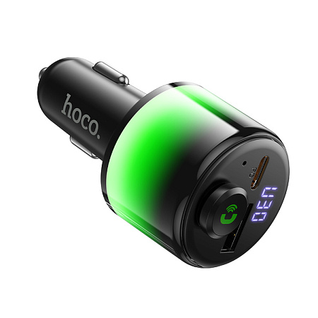 Bluetooth FM модулятор, E166 Path, HOCO, 1 USB QC3.0 (12Вт) или 5V/0.5A (для USB накопителя) +1 PD (30Вт) , черный