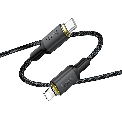 Кабель Lightning to Type-C (PD), HOCO, X128, 1м, 30W, чёрный