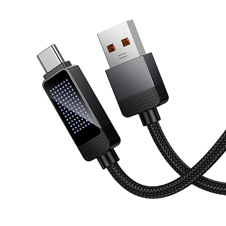 USB Кабель Type-C, HOCO, U154, 100W, 1м, с дисплеем, черный