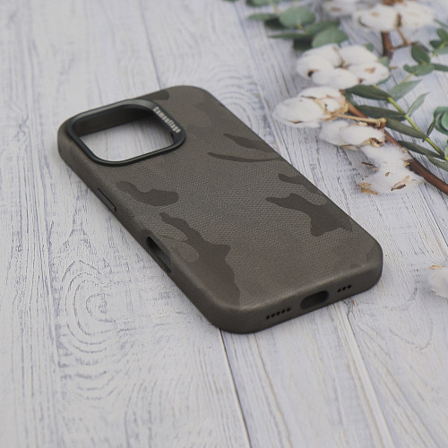 Чехол-накладка для iPhone 16 Pro Max, камуфляж, магнитный (MagSafe), без лого, X-CASE, бежевый
