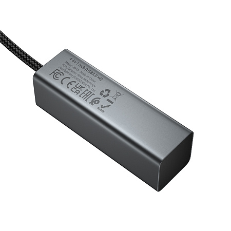 USB Хаб (HB1B) c 1 USB на 4 USB 3.0, HOCO, скорость передачи: до 5 Гбит/с, серый