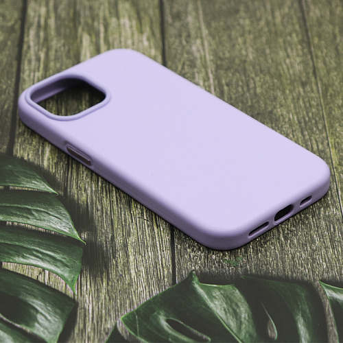 Чехол-накладка для iPhone 15, экокожа, магнитный (MagSafe), без лого, X-CASE, сиреневый