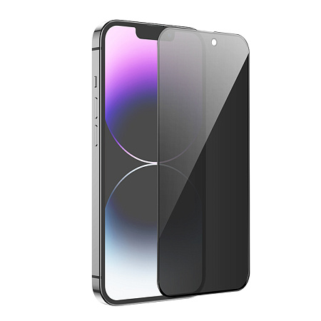 Защитное стекло для iPhone 15 Plus//16 Plus, G15, HOCO, Guardian shield series full-screen anti-spy, черное