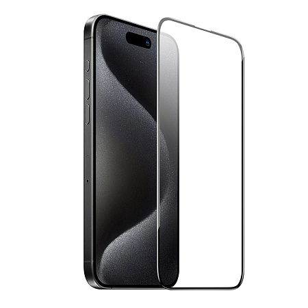 Защитное стекло для iPhone 16 Pro, G16, HOCO, Guardian shield series full-screen 5D large arc tempered glass, черное
