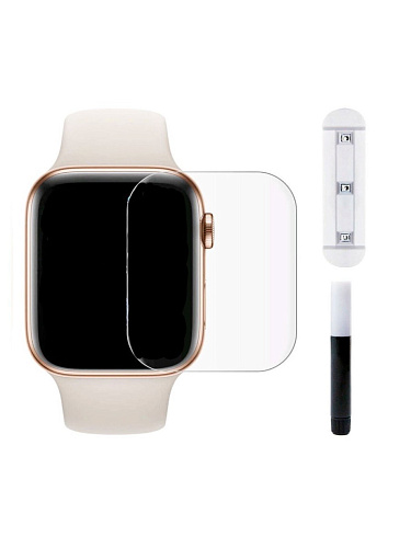 Защитное стекло на Apple Watch, 45mm, ультрафиолет, прозрачное