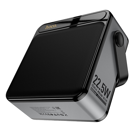 Универсальный Доп. Аккумулятор 80000mAh, J161, HOCO, выход: 2 USB 22.5W+ 2 PD 20W, с дисплеем, черный