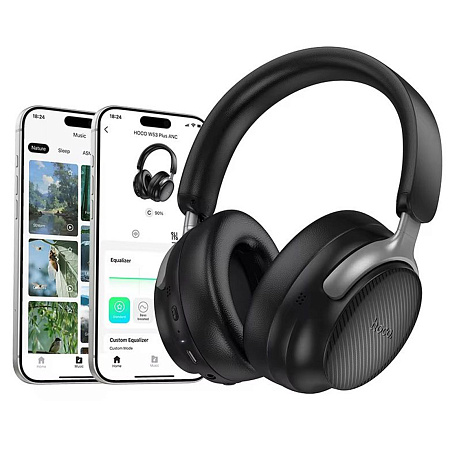 Беспроводные наушники W53 Plus, шумоподавление ANC, HOCO, поддержка приложения, черный