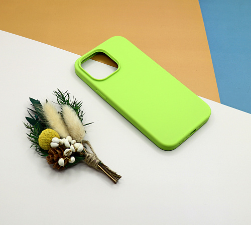 Чехол-накладка для iPhone 14 Pro Max, Silicon Case, без лого, зеленый