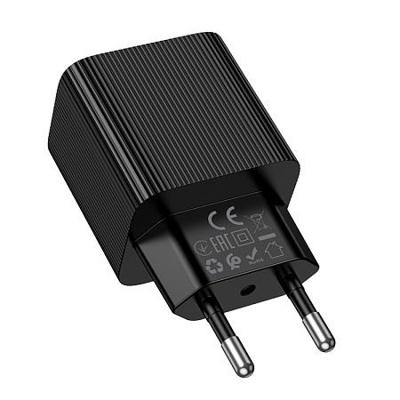 Сетевое зарядное устройство, 1 PD 20W  (CS82A), HOCO, с дисплеем, черный