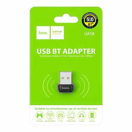 USB Bluetooth адаптер, UA18, HOCO, черный