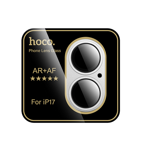 Защитное стекло для iPhone 17, V16, HOCO, на заднюю камеру, алюминий, черный