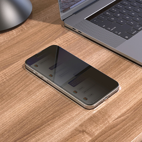 Защитное стекло на iPhone 13 Pro Max (6.7)/14 Plus, G15, HOCO, Guardian shield series full-screen anti-spy, черное