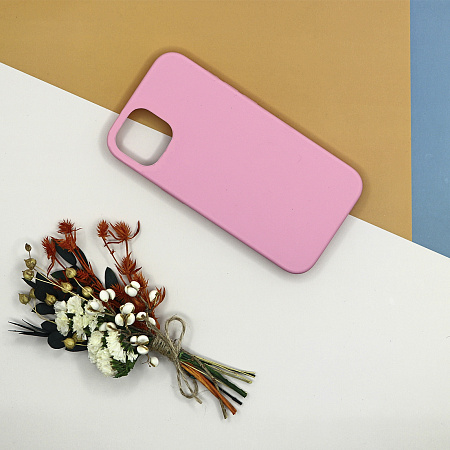 Чехол - накладка для iPhone 11, Silicon Case, без лого, бледно-розовый