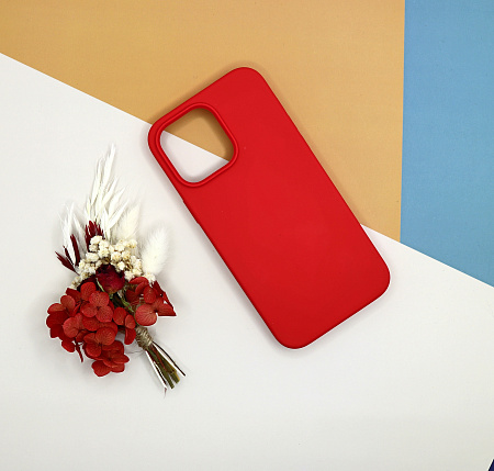 Чехол-накладка для iPhone 14 Pro Max, Silicon Case, без лого, красный