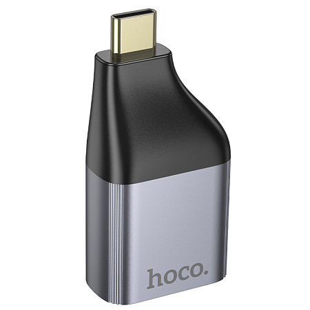 VGA переходник на Type-C, UA34, HOCO, металлический серый