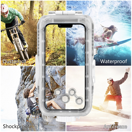 Чехол для дайвинга для IPhone 16E/16/15 Pro/15/14 Pro/14/13 Pro/13/12 Pro/12, 40 м погружение, вакуумный, PULUZ