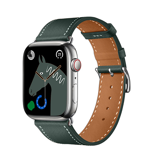 Ремешок на руку для Apple Watch 44/45/46/49 мм, HOCO, WA17, коровья кожа, темно-зеленый