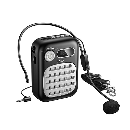 Динамик с проводным микрофоном L23, HOCO, для экскурсоводов и лекторов, черный