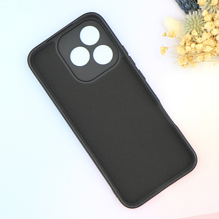 Чехол силиконовый для Honor 400 Lite, с микрофиброй внутри, с защитой камеры, X-CASE, черный