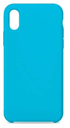 Чехол-накладка для iPhone X/XS, Silicon Case, голубой