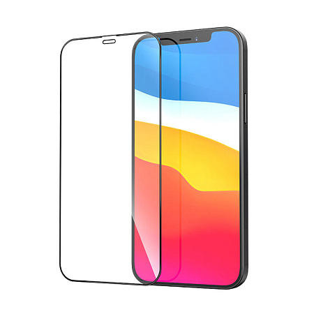 Защитное стекло на iPhone 13 Pro Max (6.7)/14 Plus, G1, HOCO, Flash attach full screen silk screen, черное