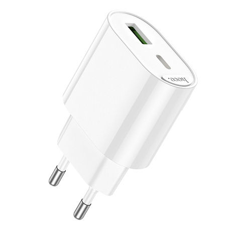 Сетевое зарядное устройство, 1 PD 20W + 1 USB 3.0 QC (C109A), HOCO, белый