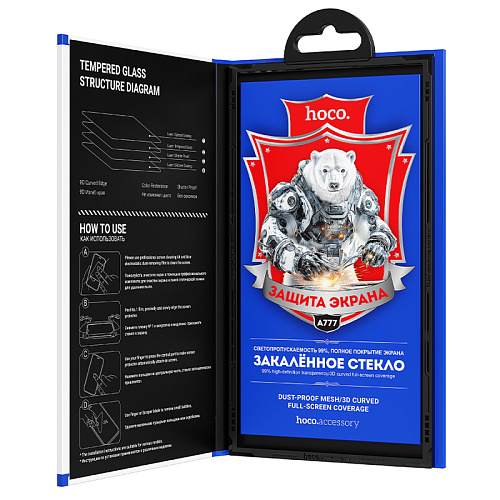 Защитное стекло для iPhone 16 Pro Max, A777, HOCO, HD, рамка черная
