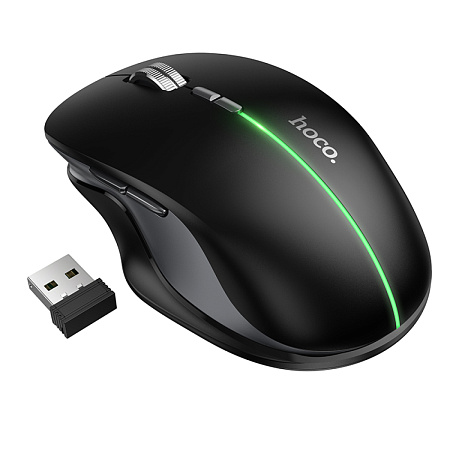 Беспроводная мышка, GM40, HOCO, черного цвета с RGB подсветкой